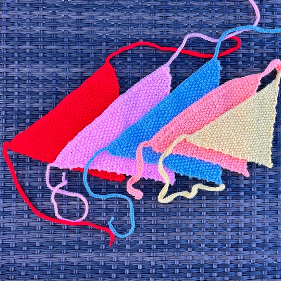 Dog Bandana Hand Knit in USA Western Dog Outfit Tie Scarf - Picture 7 of 7